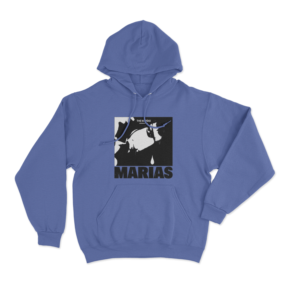 María Tear Drop Unisex Hoodie Blue Maria Tear Drop Unisex Hoodie Blue