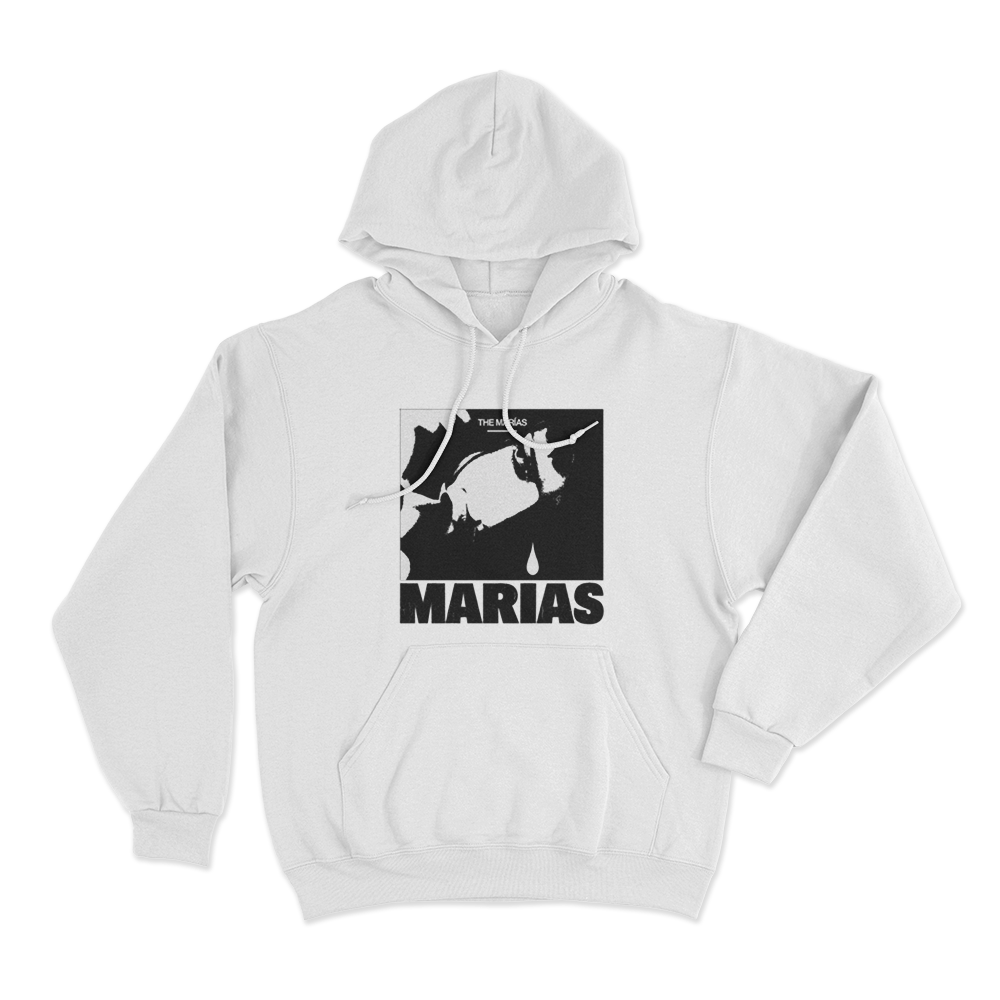 María Tear Drop Unisex Hoodie White Maria Tear Drop Unisex Hoodie White